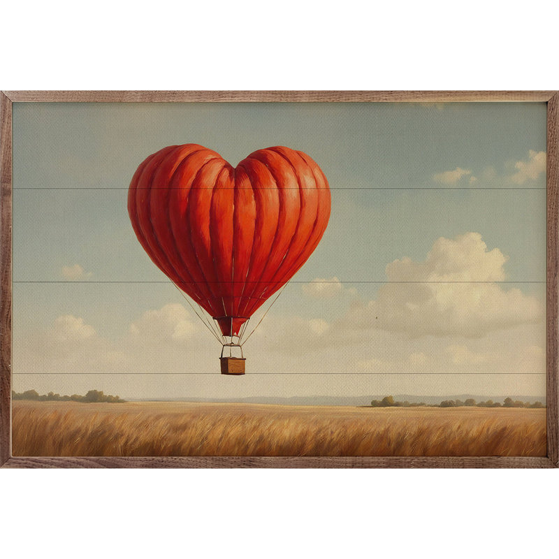Montgolfière en forme de cœur, H 5 po x l 8 po