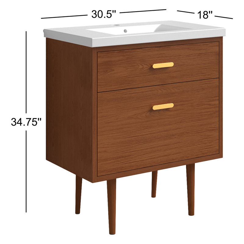 Meuble-lavabo simple Arijana, H 34,75 po x l 30,5 po x P 20 po