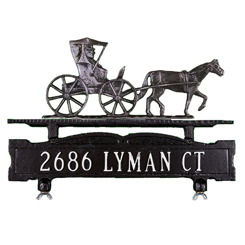 1-Line Mailbox Sign, Yes, Swedish Iron