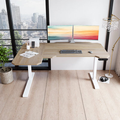 59" Height Adjustable Electric Standing Desk With Memory Presets & Cable Management