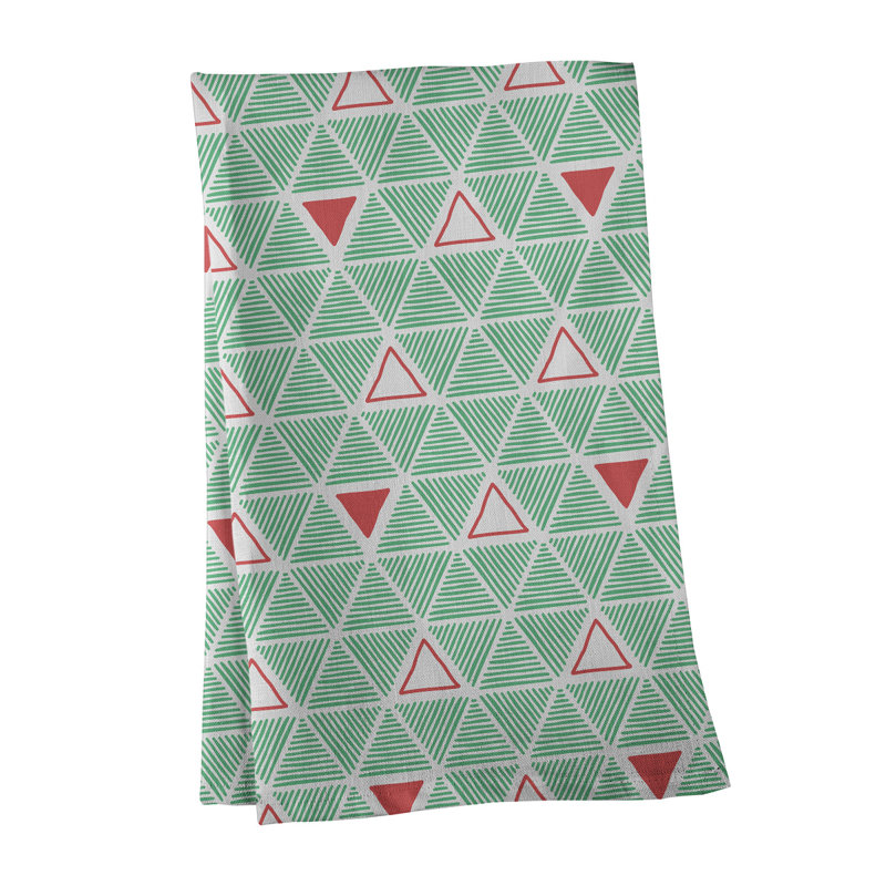 Jordao Tea Towel Kitchen Towel, Sea Green/Red, Poly Twill