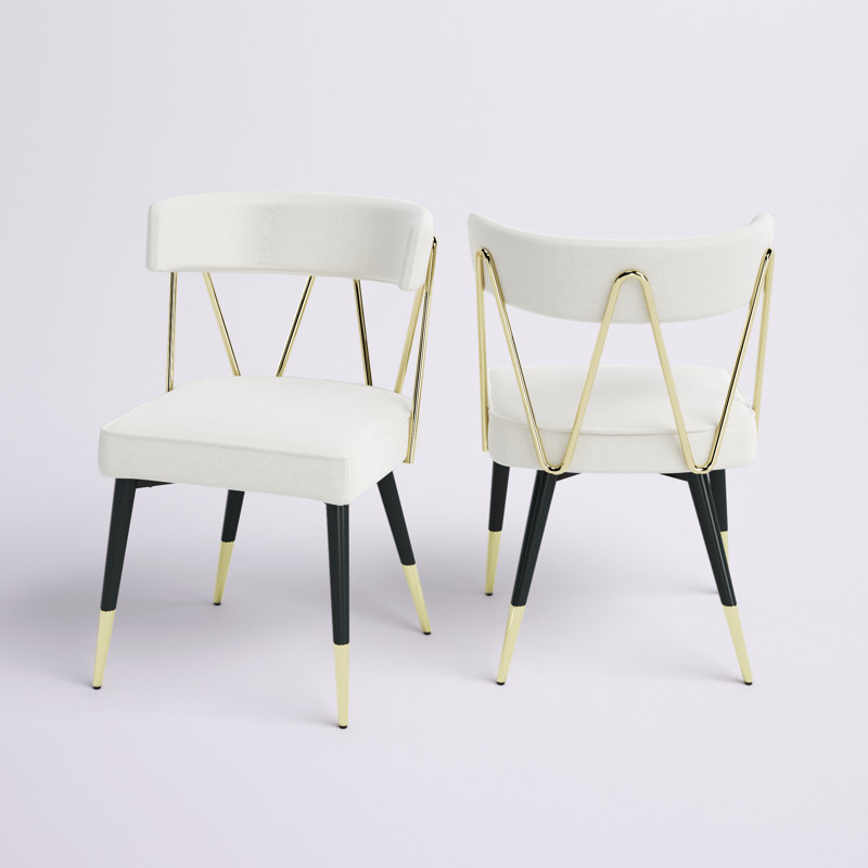 Jeudi 19.5'' H Velvet Upholstered Side Chair, Cream Velvet