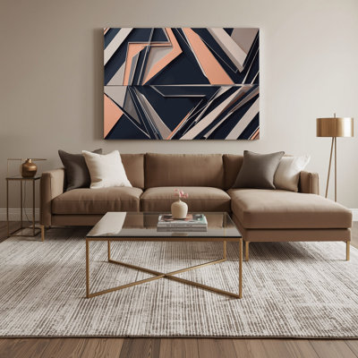 Geometric Abstraction 96 Grey Canvas Wall Art