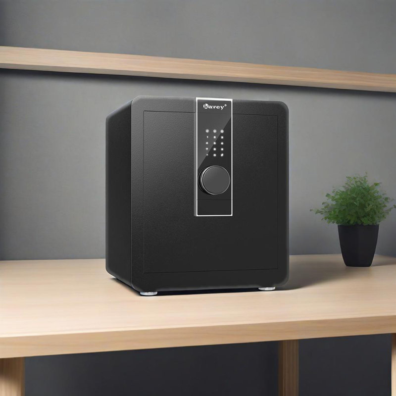 Coffre-fort de 2,0 pi cu, coffres-forts de sécurité en acier avec écran tactile ACL et éclairage à DEL, coffre-fort pour la maison avec double fonction d'alarme et de sourdine, coffre-fort pour argent avec tablette amovible pour documents et objets de valeur - noir