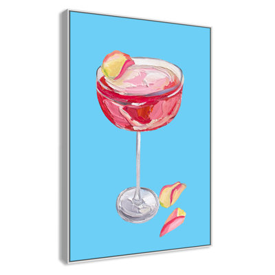 Sparkling Rose Gin Cocktail Print by Straker