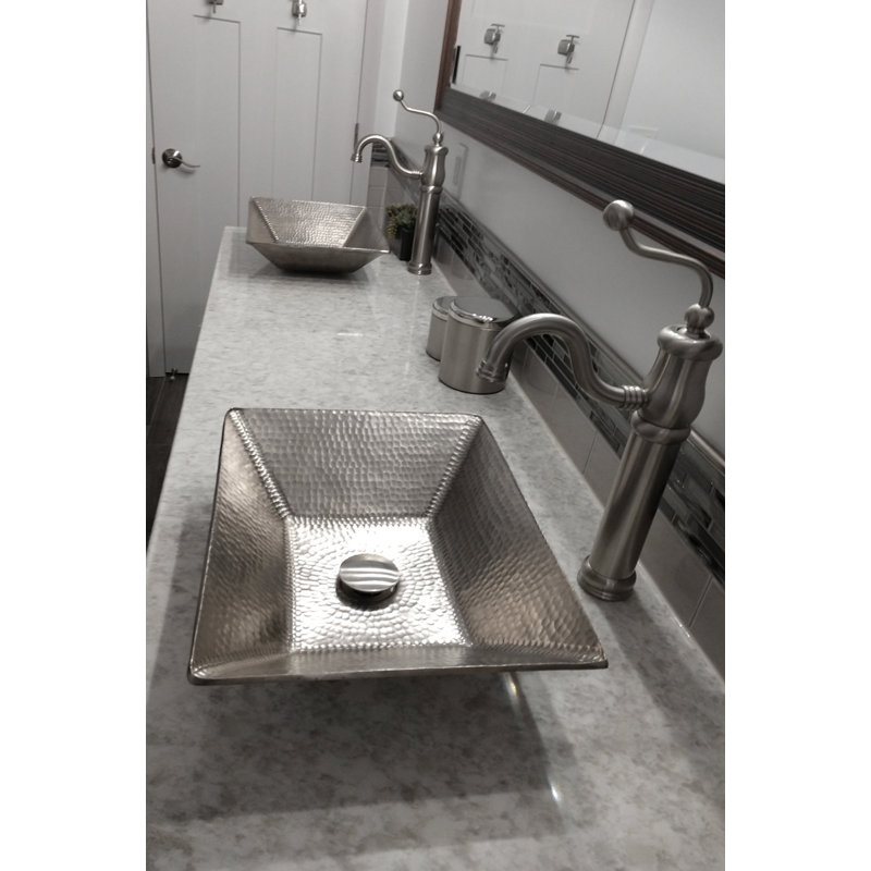 20" Hand Forged Nickel Plated Copper Vessel Sink