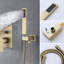 Système de douche Gold Brush 12 pouces avec bec cascade et tête portative brossé inclus et portatif-122075572