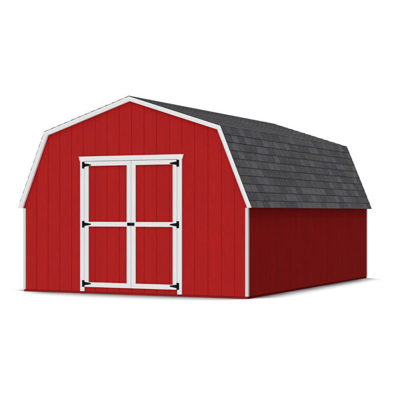 Value Gambrel Barn Wood Storage Shed with 4 ft. Sidewalls, Yes, 12' x 18'
