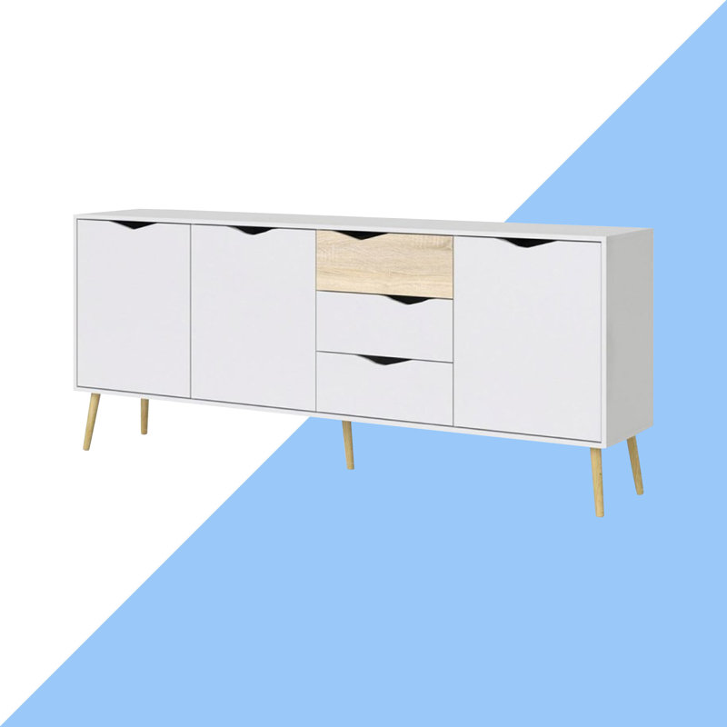 Myrasol 195.7cm Sideboard, White/Light yellow