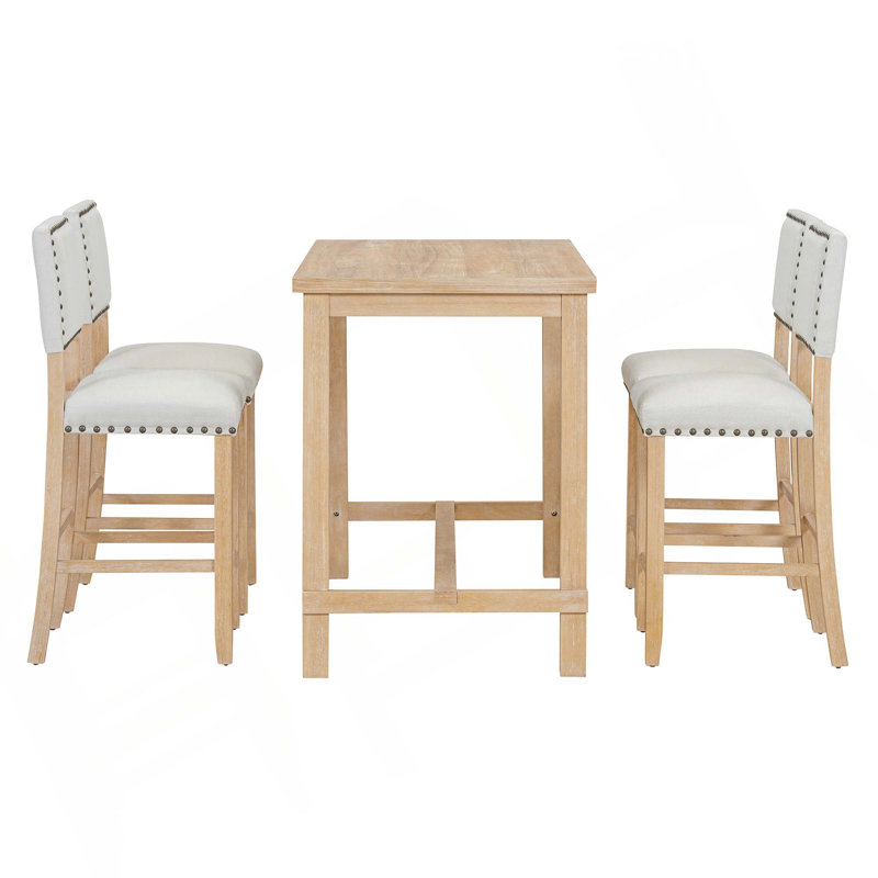 5-Piece Counter Height Dining Table With 4 Chairs