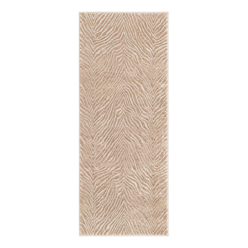 Tatte Animal Print Ivory/Beige Area Rug, Runner 2' x 5'1"