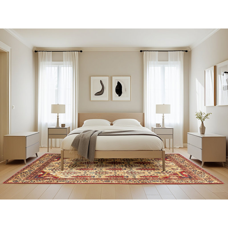 Tapis abstrait à motif abstrait moderne 4161, Rectangle 5 pi x 8 pi