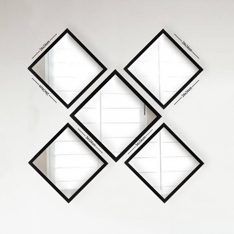 Mundy Flat Wall Mirror, Black