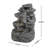 Grube Modern Concrete 5-Tier LED-Lit Outdoor Fountain With Natural Rock Design