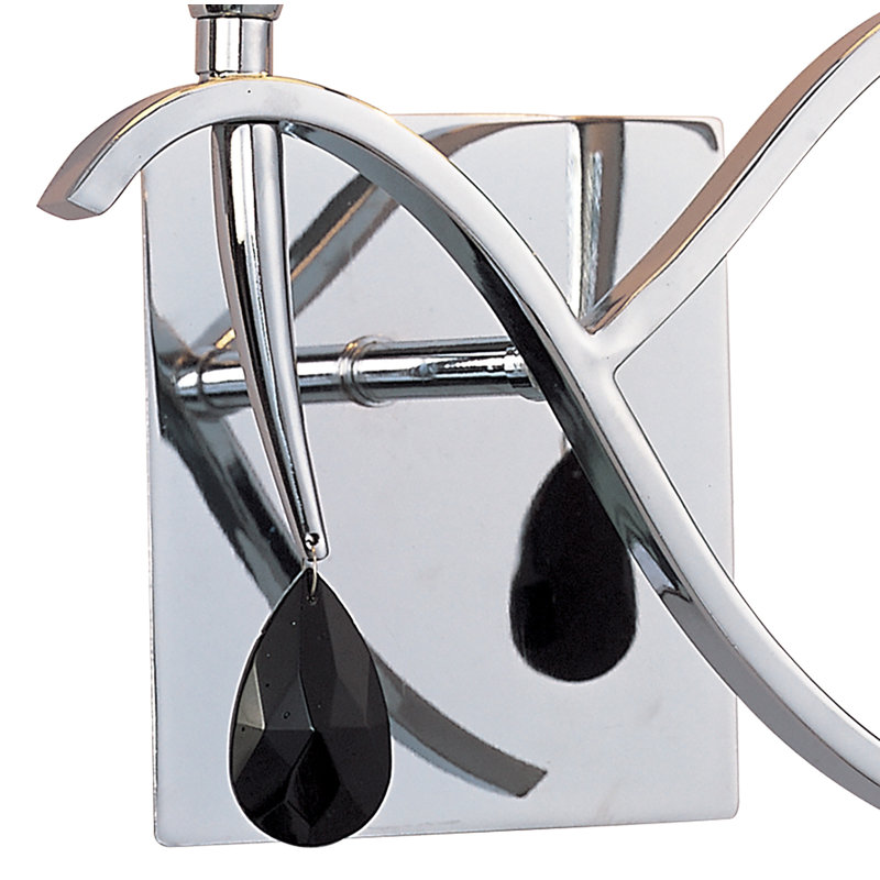 Yuri 2-Light Dimmable Wallchiere, Polished Chrome, Black