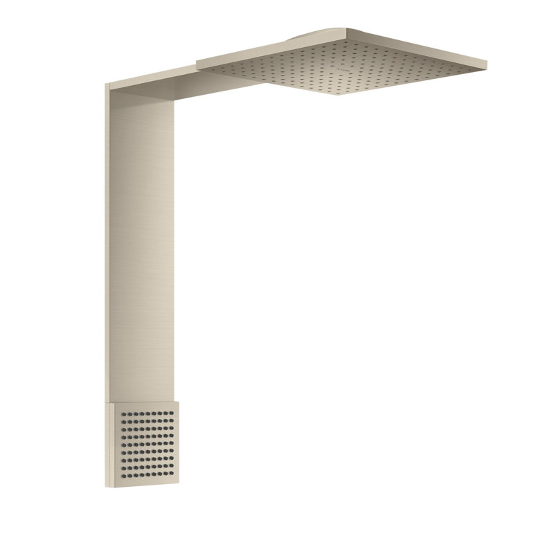 AXOR Showercomposition 2-Jet Showerhead 250/250 And Shoulder Shower, 1.75 GPM, Brushed Nickel, 1.75 GPM