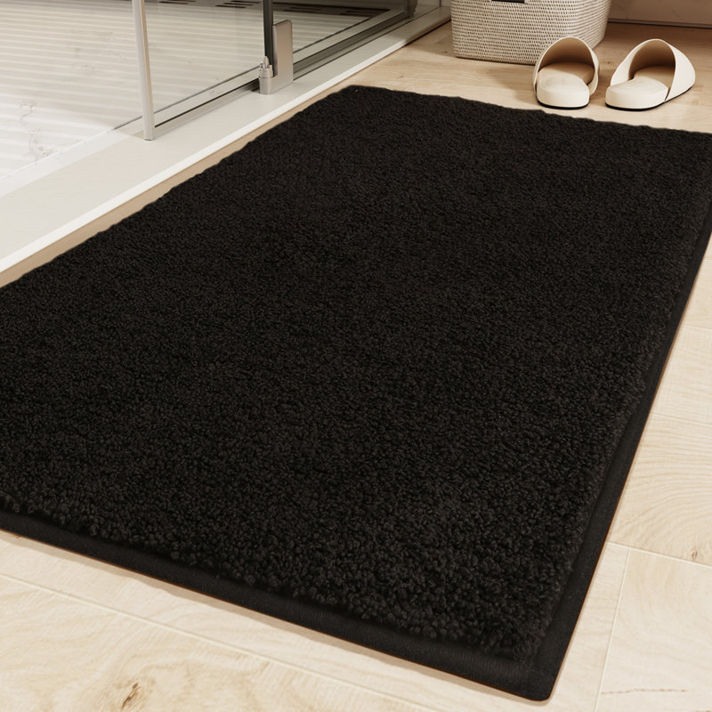 Tapis pour salle de bain Flett, Noir, L 20 po x L 29 po