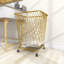 Metal Deep Set Metal Mesh Laundry Basket Storage Cart with Wheels and Handles-62972723-62972726