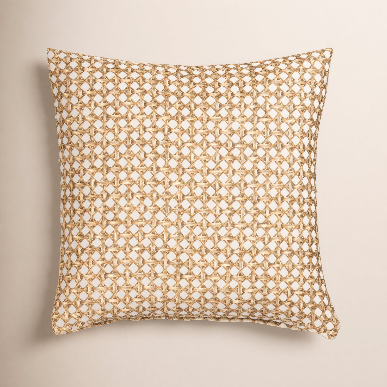 Wicker Weave Cocoa Throw Pillow, Square 20", Polyester