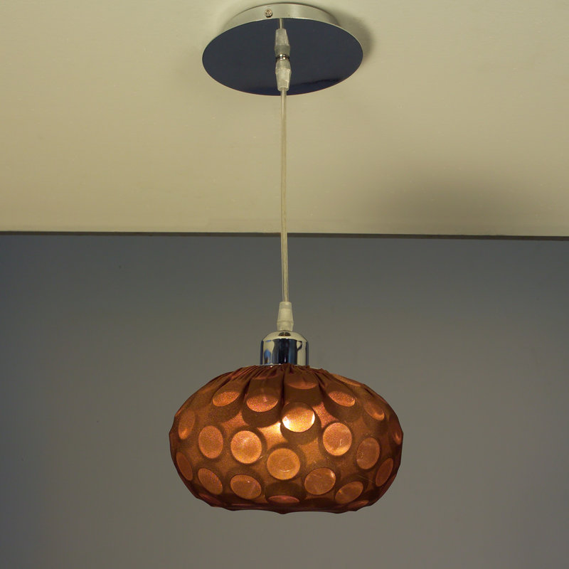 Luminaire sphère suspendu 1 lumières simple Laguna, Chrome avec abat-jours espresso