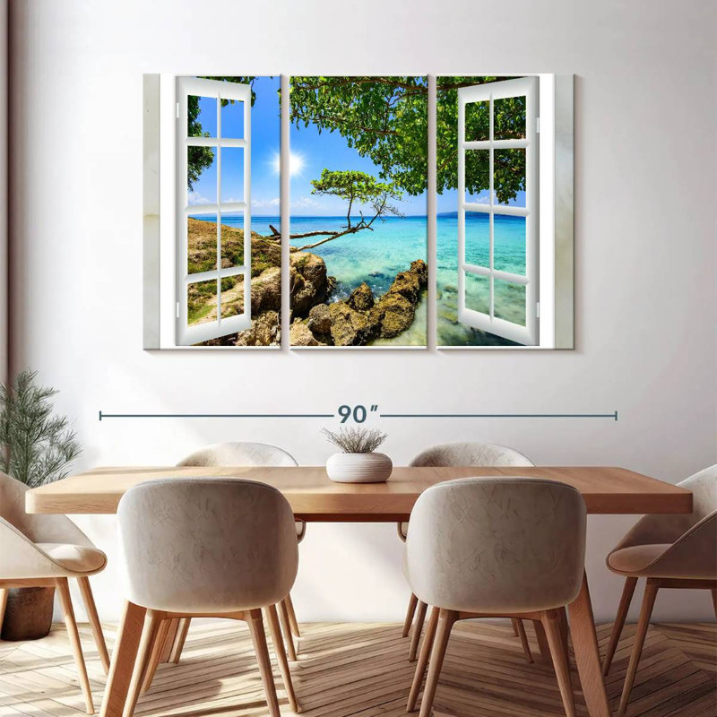 «Window View», reproduction d'art sur toile, H 48 po x l 74 po x P 1,25 po