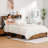 Bed Frame with Storage Headboard, Metal Platform Bed Frame with 2 Footboard Drawers, Built in Charging Station & LED, Noise-Free/Metal Support/No Box Spring Needed,-703951531