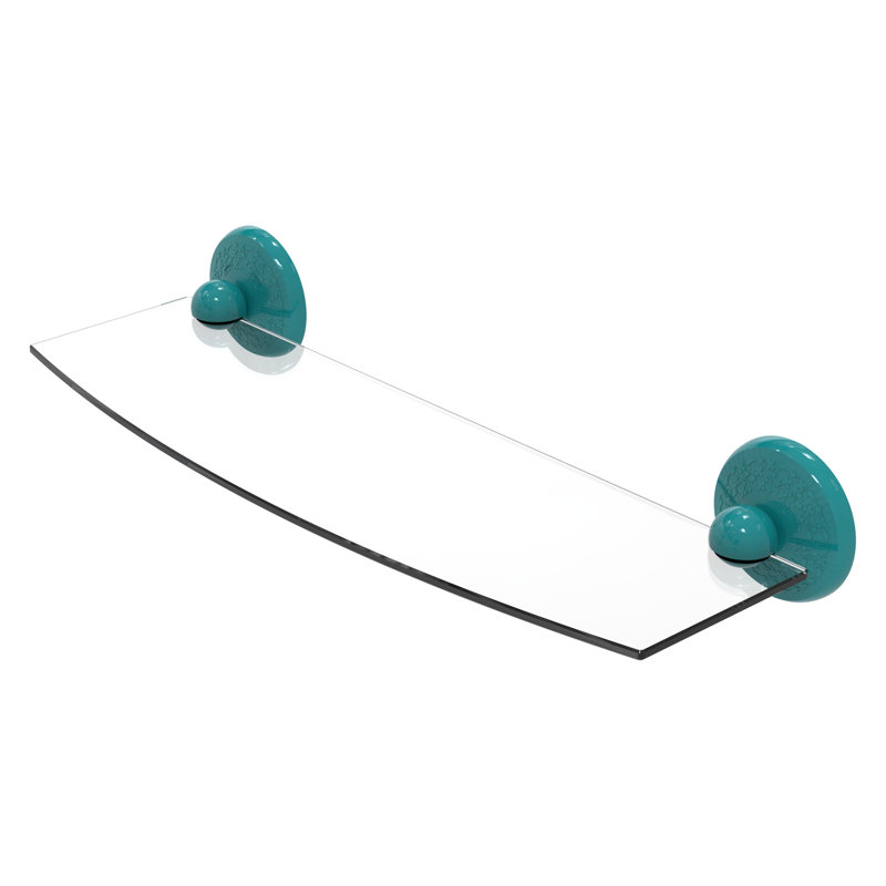Tablette en verre Yae Carlo Collection MC, H 3 po x l 18 po x P 5 po, Bleu sarcelle Glokzin