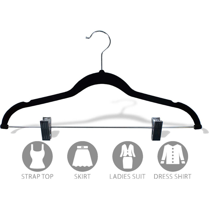 Support combiné en plastique de velours noir slimline, 50