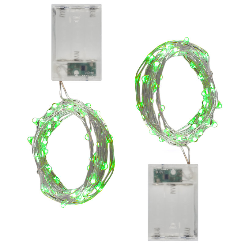 Kennemer Battery Operated LED Fairy String Lights with Timer, Green