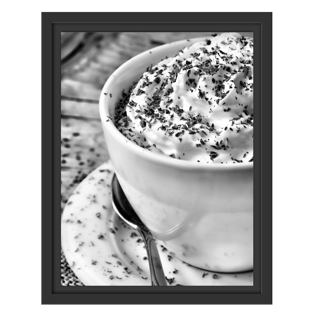 Gerahmter Fotodruck Kaffee mit Creme