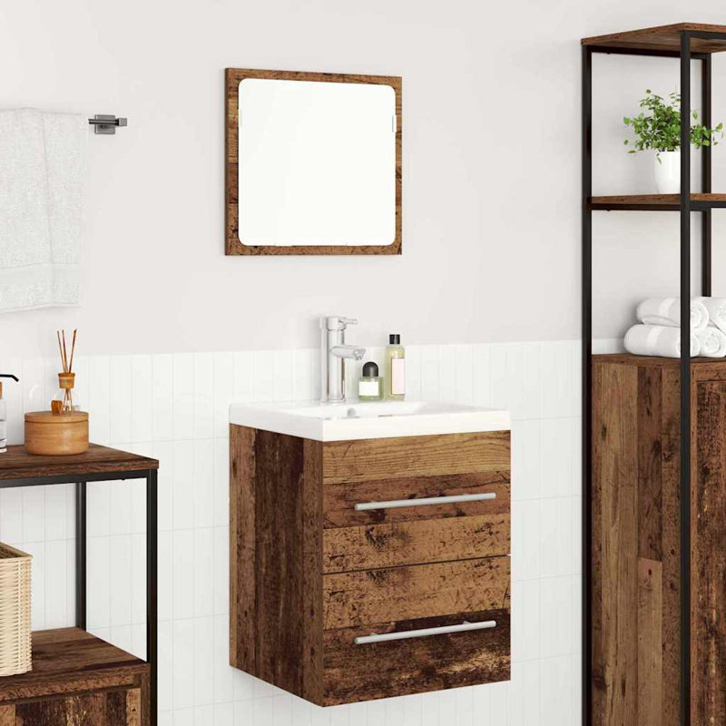 Bathroom Vanity with Basin, Old Wood