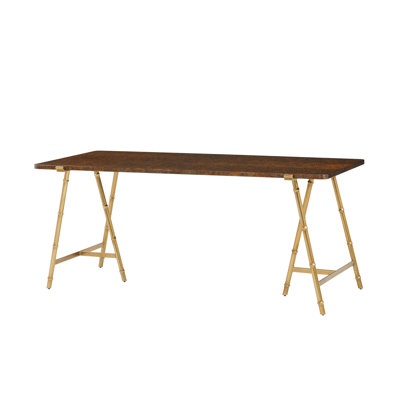 Kesden Solid Wood Brass Writing Desk