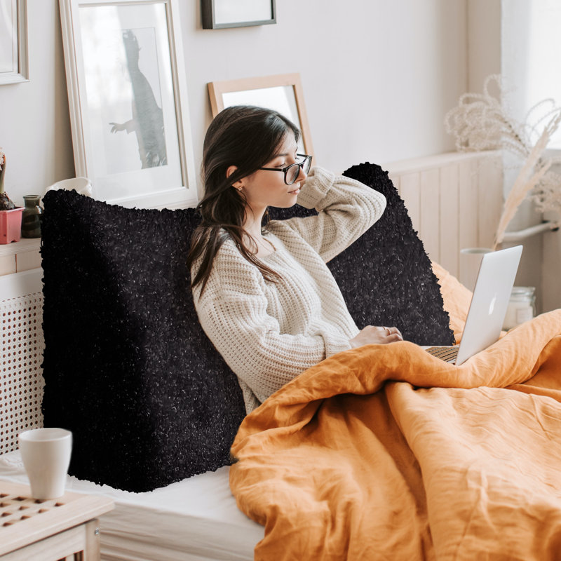 Asseyez-vous sur le dos, confort, peluche, tête de lit, coussin de lecture, coussin de soutien du dossier, dossier, compression