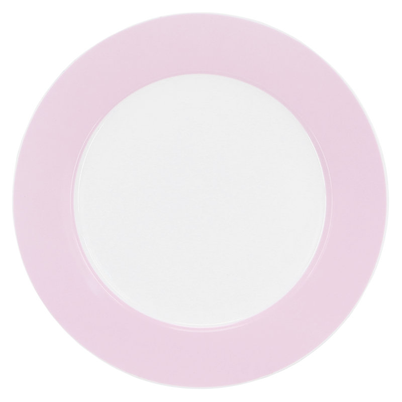 Martha Stewart 12 Piece Banded Fine Ceramic Dinnerware Set in Blush Pink