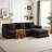 Modular Sofa with Ottoman,3 Cushions and 3 Pillows for Living Room-2139409546