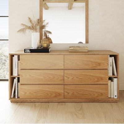 Commode double 6 tiroirs l 63 po Amalie