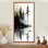 «White Black Snowline Mirror Lake I», reproduction d'art sur toile, art mural d'hiver