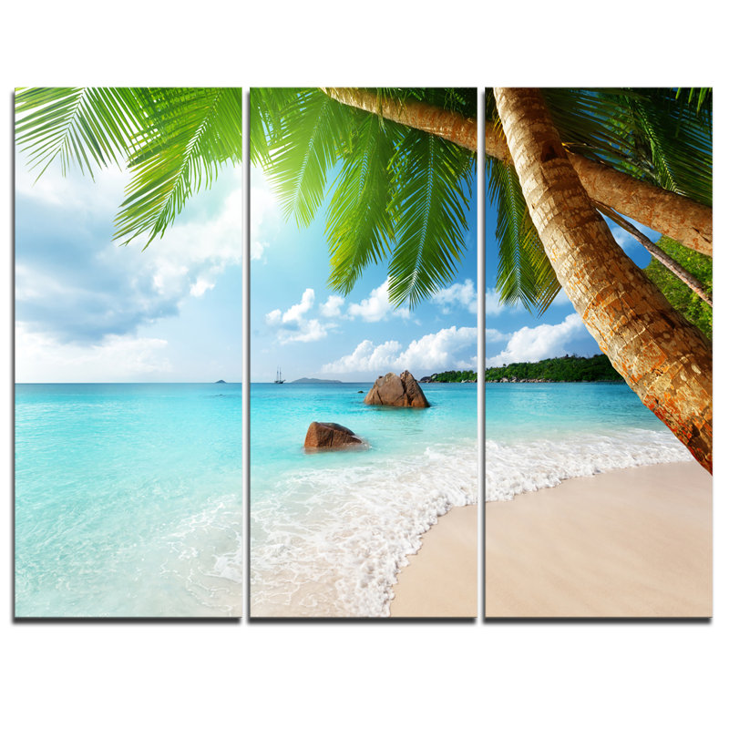 Praslin Island Seychelles Beach Coastal Canvas Print, 36"x28"