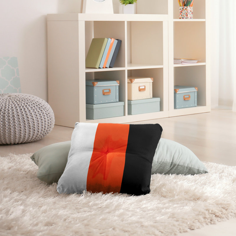  Coussin de sol touffeté, 26 po x 26 po, Orange