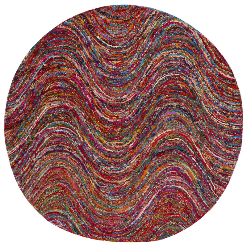 Anaheim Hand Tufted Cotton Abstract Rug, Round 6'