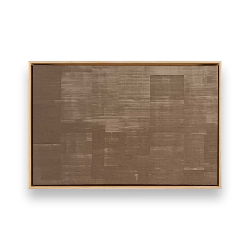 Sienna Squares II Canvas Print, American Maple Floater Framed, 12.75" H x 18.75" W x 1.75" D