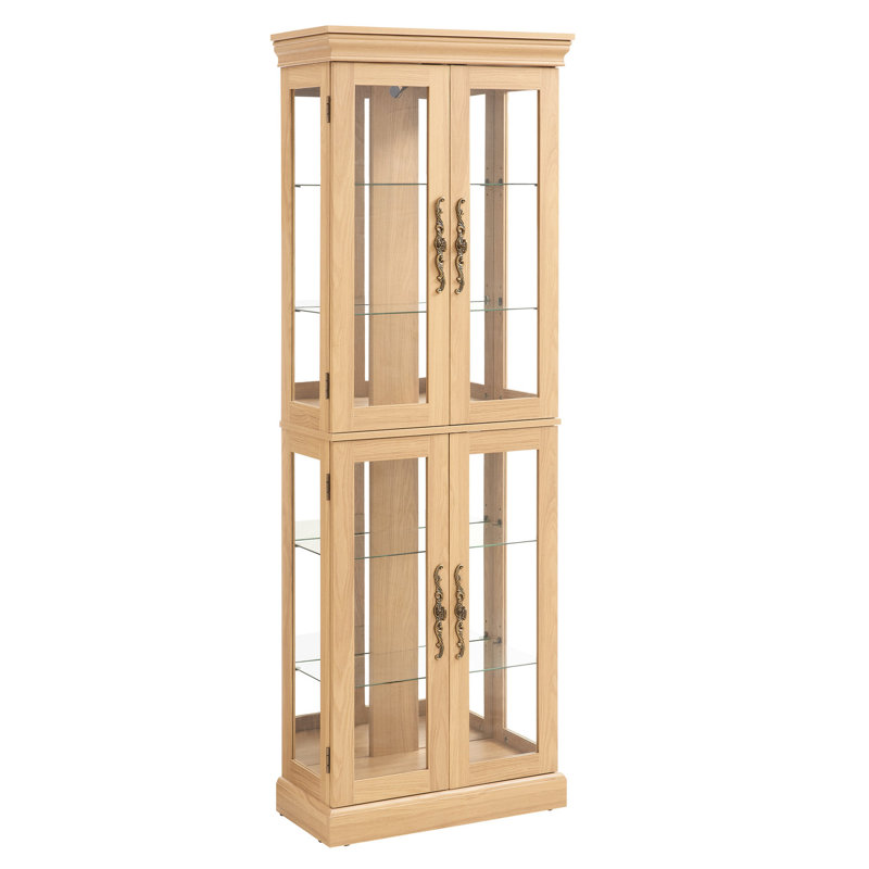 Exquisite Lighted Cabinet For Office - Oak Storage With Elegant Style