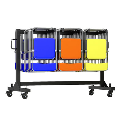  Support à chaise pliable GrandHaven AMERLIFE avec 4 roulettes, 2 cordons élastiques, housse, noir brillant