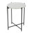 Breyannah Terrazzo Stone Side End White Accent Table with Black Metal X-Stand