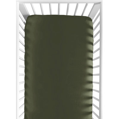 Solid Dark Green for Football Collection Fitted Crib Sheet by Sweet Jojo Designs
