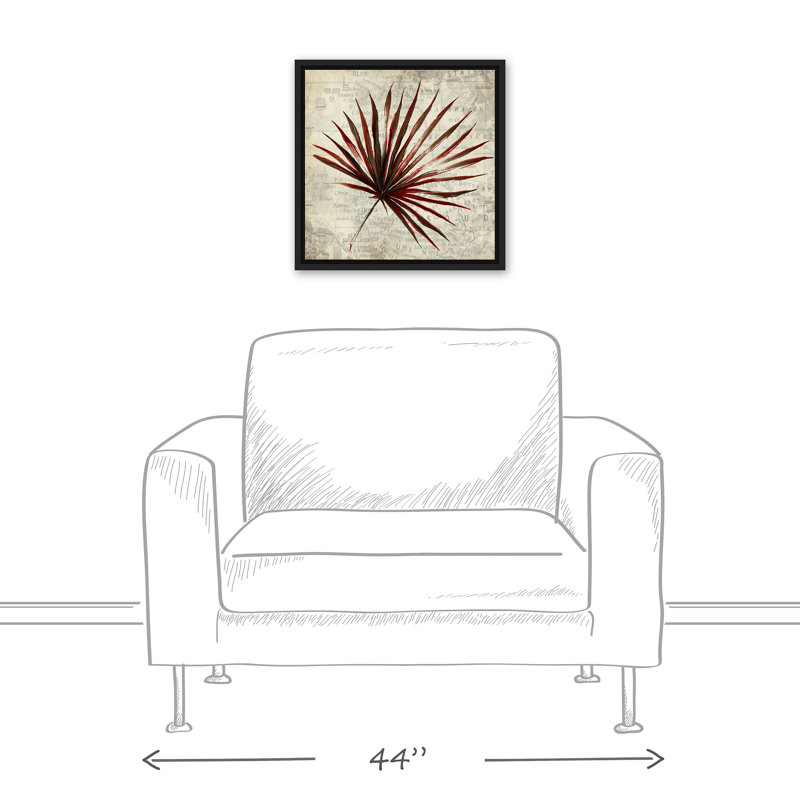 Fan Fan sur toile, H 13,75 po x l 13,75 po x P 1,75 po, Cadre flottant noir