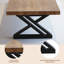 Table de salle à manger rectangulaire en bois massif de style industriel moderne 102,36 pouces
