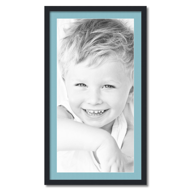 Cadre pour photo simple 18 po x 36 po en bois mat, Bleu français