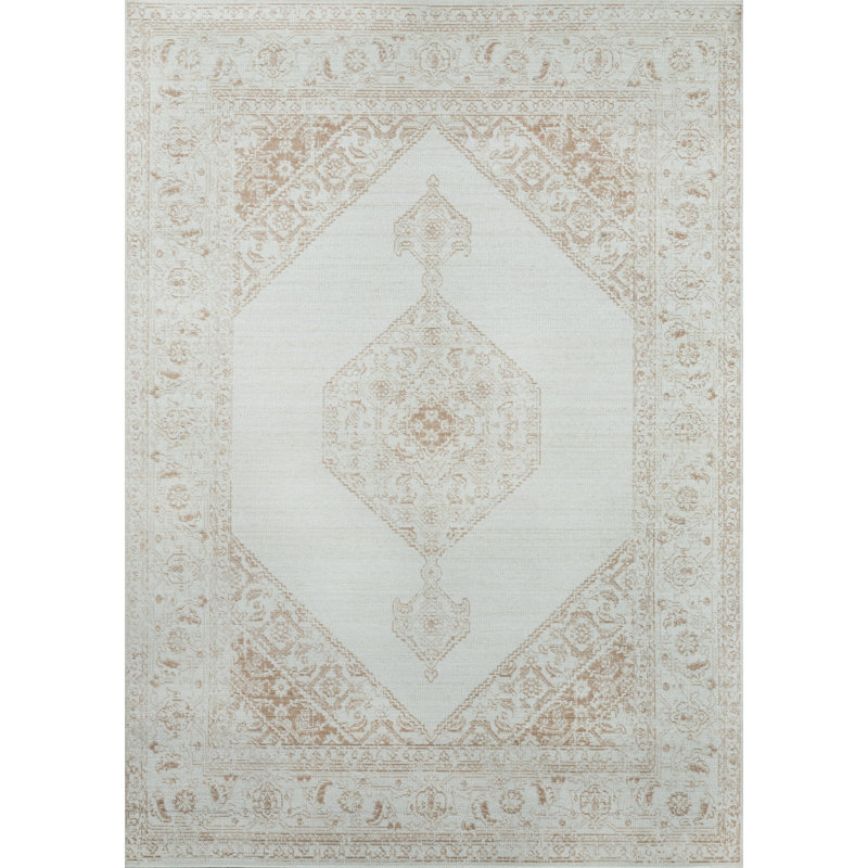 Tapis oriental brun / blanc Baine, Rectangle 2 pi x 3 pi