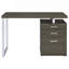 Bureau réversible à 3 tiroirs gris patiné